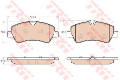 Set placute frana,frana disc FORD TRANSIT bus (2013 - 2016) TRW GDB1968 foto