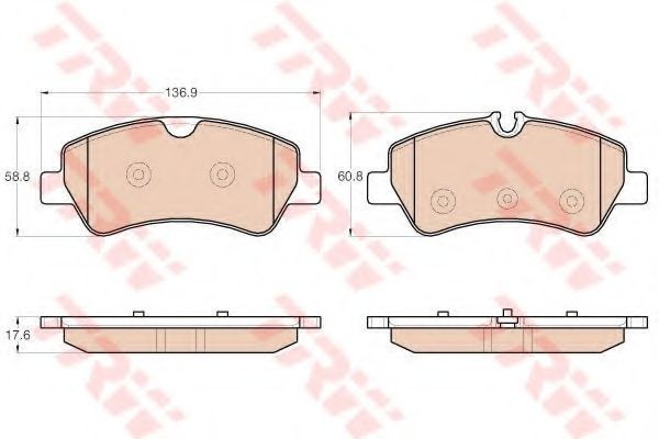 Set placute frana,frana disc FORD TRANSIT bus (2013 - 2016) TRW GDB1968