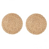 Set 2 buc, Suport pentru farfurie, din zambila de apa, 37cm, rotund, maro