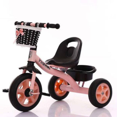 Tricicleta copii cu cosulet - Roz foto