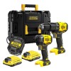 Set 2 scule Stanley FatMax SFMCK461D2T-QW masina de gaurit cu percutie, masina de insurubat cu impact, motor fara perii, 2 x 2 ah + valiza transport