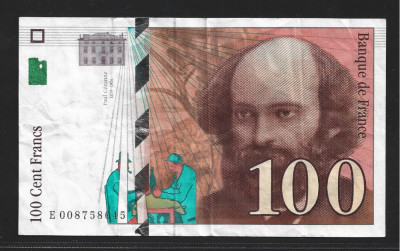 FRANTA 100 Francs 1997 Paul C&amp;eacute;zanne P-158 foto