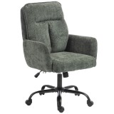 HOMCOM Scaun Birou Ergonomic, Scaun de Birou cu &Icirc;nălțime Reglabilă, Șezut Lat, Funcție de Balans, Verde &Icirc;nchis | Aosom Romania