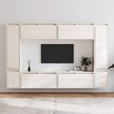 VidaXL Comode TV, 8 buc., alb, lemn masiv de pin