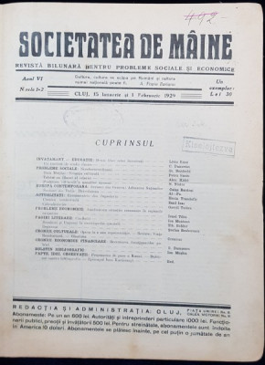 REVISTA &amp;quot;SOCIETATEA DE MAINE&amp;quot;, ANUL VI SI VII - CLUJ, 1929-1930 foto