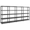 Gossi raft de depozitare cu 5 polite, negru, 366x45,7x185 cm, plastic