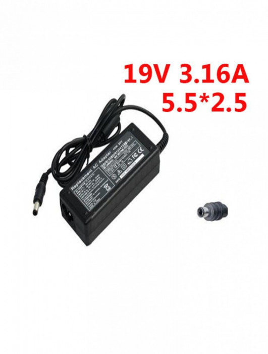 Incarcator Laptop Compatibil Fujitsu 19V 3.16A Amperi 5.5 x 2.5mm&nbsp;