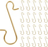 Set de 120 de carlige pentru ornamente de Craciun Naler, auriu, metal, 30 x 10 mm