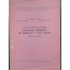 LA LITTERATURE FRANCAISE MODERNE DE RIMBAUD A NOS JOURS