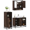 VidaXL Set mobilier de baie, 3 piese, stejar maro, lemn prelucrat 3301004