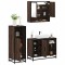 vidaXL Set mobilier de baie, 3 piese, stejar maro, lemn prelucrat 3301004