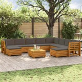 vidaXL Set de canapele de exterior 11 Bucată Maro Lemn Solid de Acacia 3403110