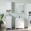 Set mobilier baie, 3 piese, &bdquo;BERG&rdquo;, alb, lemn masiv de pin