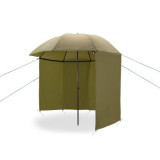 Umbrelă/shelter pentru pescuit cu perete lateral Delphin MONZUN Master, diametru 250 cm, husa, cuie si snururi ancorare