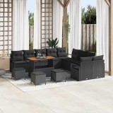 VidaXL Set de canapele pentru grădină 14 pcs Negru 110 x 55 x 71 cm