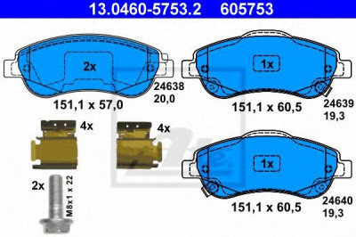 Set placute frana,frana disc HONDA CR-V III (RE) (2006 - 2012) ATE 13.0460-5753.2 foto