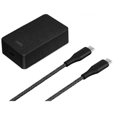Incarcator Retea cu cablu USB Tip-C UNIQ Versa Slim, Quick Charge PD, 18W, 1 X USB Tip-C, Negru foto