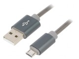 Cablu USB 2.0 A - Micro B 1m Gri 480Mbps, Gembird