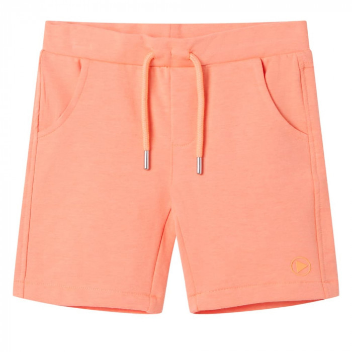 Pantaloni scurti pentru copii cu snur, portocaliu neon, 104 GartenMobel Dekor