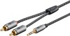 Cablu audio jack stereo 3.5mm la 2 x RCA T-T 5m brodat, Goobay Plus G65290