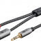 Cablu audio jack stereo 3.5mm la 2 x RCA T-T 1m brodat, Goobay Plus G65285