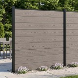 Cumpara ieftin Set de Gard 7 buc. 1218 x 186 cm WPC si Aluminiu Gri