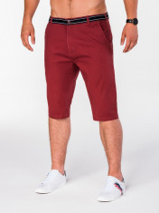 Pantaloni scurti pentru barbati, visiniu, casual, model de vara, slim fit, buzunare laterale - P402 foto