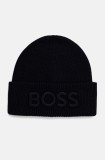 Boss Orange caciula de lana culoarea albastru marin, de lana, 50522449