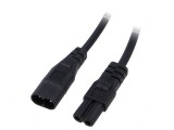 Cablu IEC C7 mamă - IEC C8 tată, 1,5m, 2x0,5mm2, negru, 2,5A, Akyga