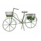 Bicicleta jardiniera din fier forjat verde AJA229, Jardiniere