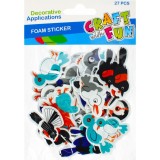 Stickere autoadezive pasari hartie gumata,27 bucati set