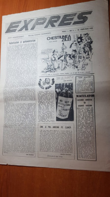 ziarul expres 18 februarie 1990-revolta cinastilor,art minerii din valea jiului foto