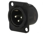Soclu XLR 3 Pin Negru 16A 19x24mm, Neutrik