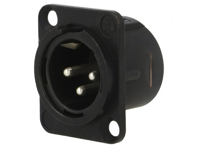 Soclu XLR 3 Pin Negru 16A 19x24mm