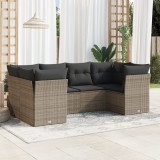 Cumpara ieftin Set mobilier grădină cu perne, 6 piese, gri, poliratan