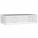 Cumpara ieftin Cusca pentru iepuri, 2 panouri, 220x110x55 cm, fier galvanizat