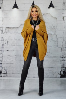 L656-991 Cardigan tricotat model lejer cu buzunare foto