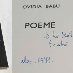 Poeme - Carte cu dedicatie & AUTOGRAF autoare Ovidia Babu