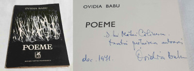 Poeme - Carte cu dedicatie &amp;amp; AUTOGRAF autoare Ovidia Babu foto