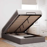 vidaXL Cadru de pat otoman cu saltea Taupe 120x190 cm Material 3311096