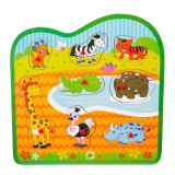 Puzzle din lemn, Woody, Animale din natura, 8 piese