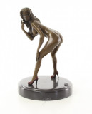 Nud- statueta erotica pe soclu din marmura EC-3, Bronz, Nuduri