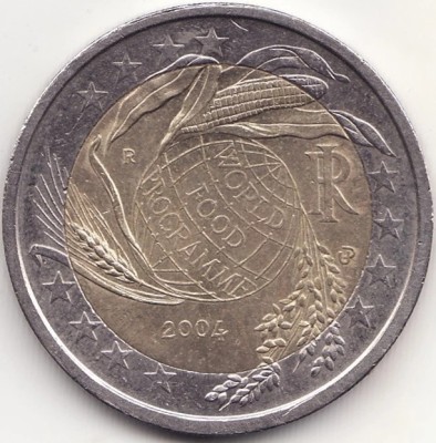 Moneda Italia - 2 Euro 2004 - Programul Alimentar Mondial foto