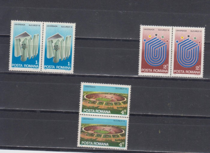 M1 TX6 5 - 1981 - Universiada 1981 - perechi de cate doua timbre