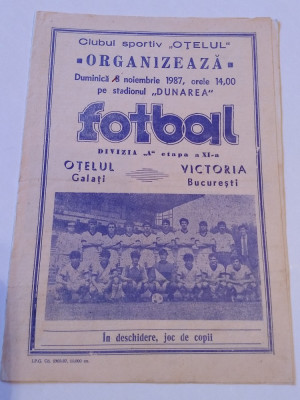 Program meci fotbal OTELUL GALATI - VICTORIA BUCURESTI (08.11.1987) foto