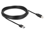 Cablu USB 2.0 DELOCK 5m USB A bilateral - USB B negru 85553