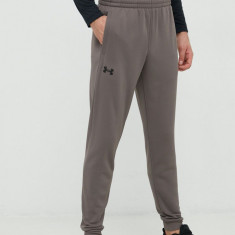 Under Armour pantaloni de trening Armour Fleece barbati, culoarea gri, neted