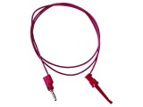 Cablu de măsurare 5A cu clips c&acirc;rlig și mufă banană 4 mm roșie