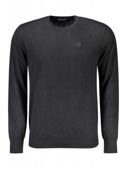 Pulover barbati, cu mini logo brodat, Regular fit, negru, S