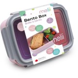 Melii Bento Box caserolă de m&acirc;ncare Pink, Purple, Gray 880 ml